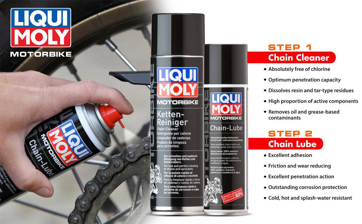 LIQUI MOLY MOTORBIKE CHAIN AND BRAKE CLEANER500ML