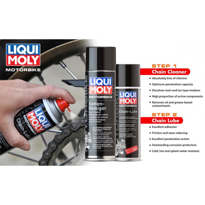 LIQUI MOLY MOTORBIKE CHAIN AND BRAKE CLEANER500ML