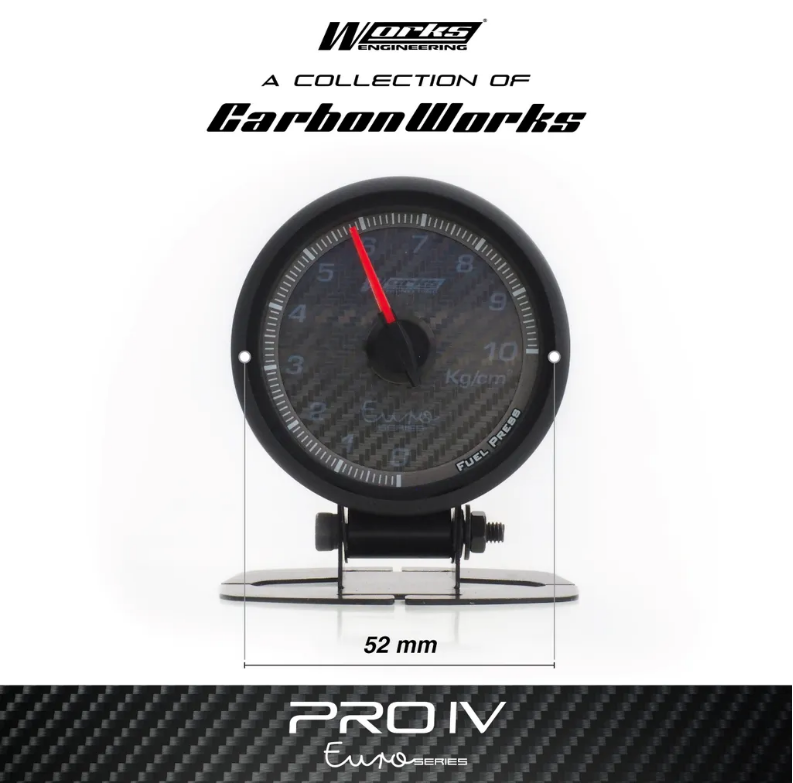 Works Engineering Pro IV 52mm Euro Series Gauge 3 Bar Boost Gauge
