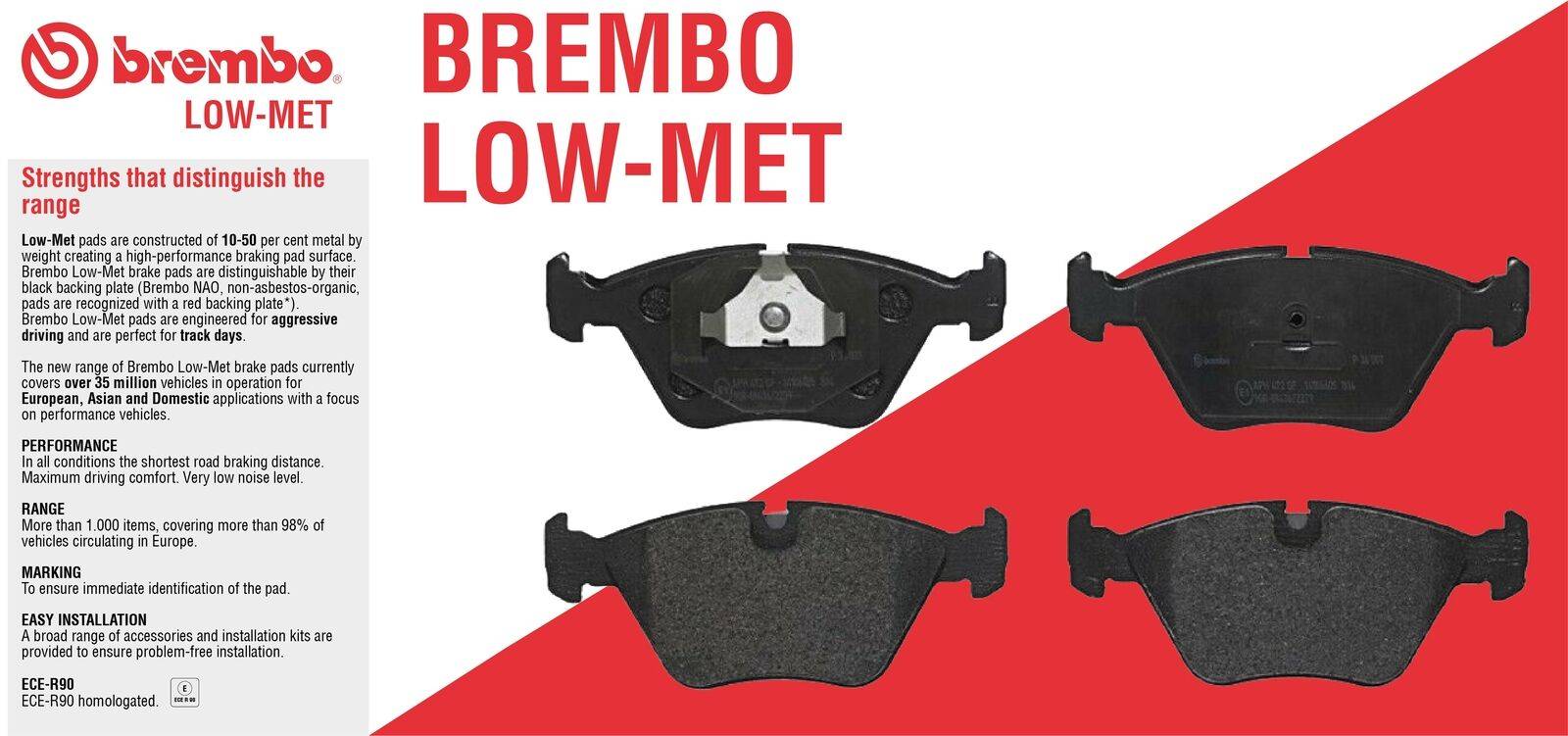 Nissan Navara D40 Brembo Standard Low Met Pads (Front)