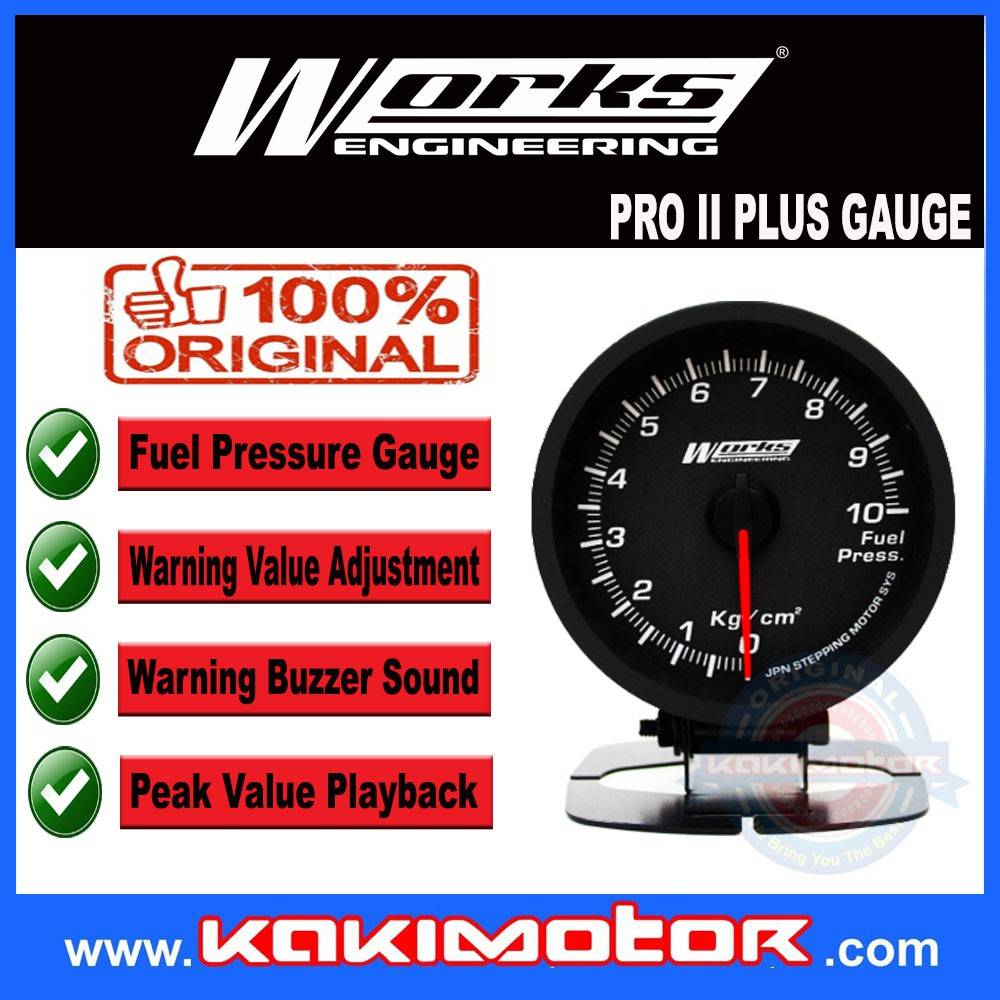 Works Engineering Pro II PLUS Gauge Fuel Pressure Gauge