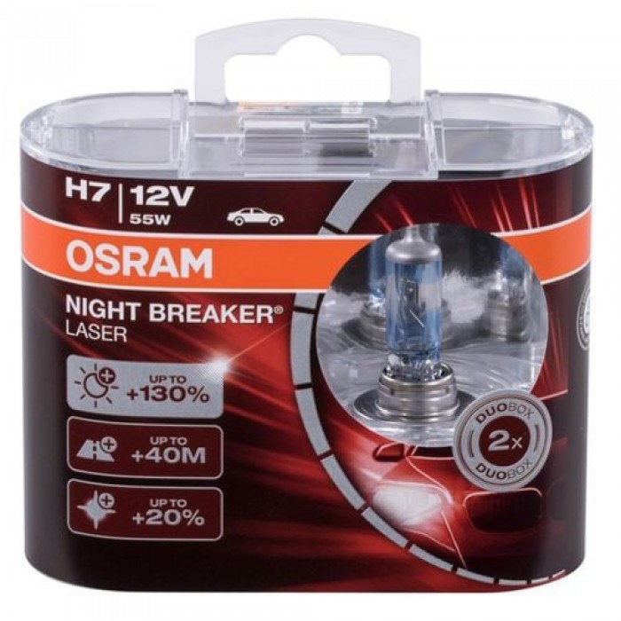 Osram Night Breaker Laser Bulb +130 Brightness H7