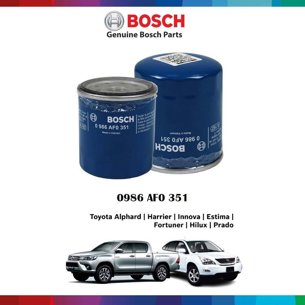 BOSCH OIL FILTER TOYOTA ALPHARD/ESTIMA/HILUX (0986 AF0 351)