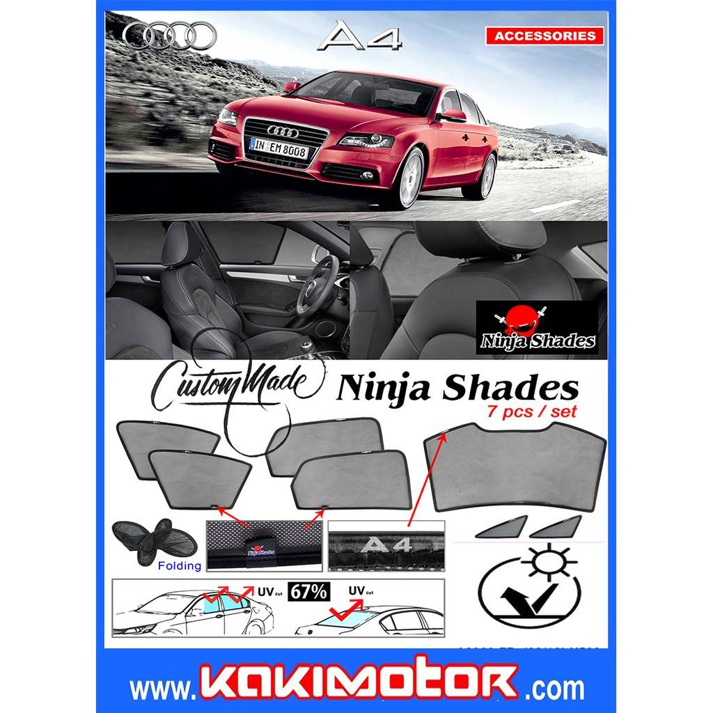 Ninja Sunshade for Audi A4 20092015 (7 Pcs)