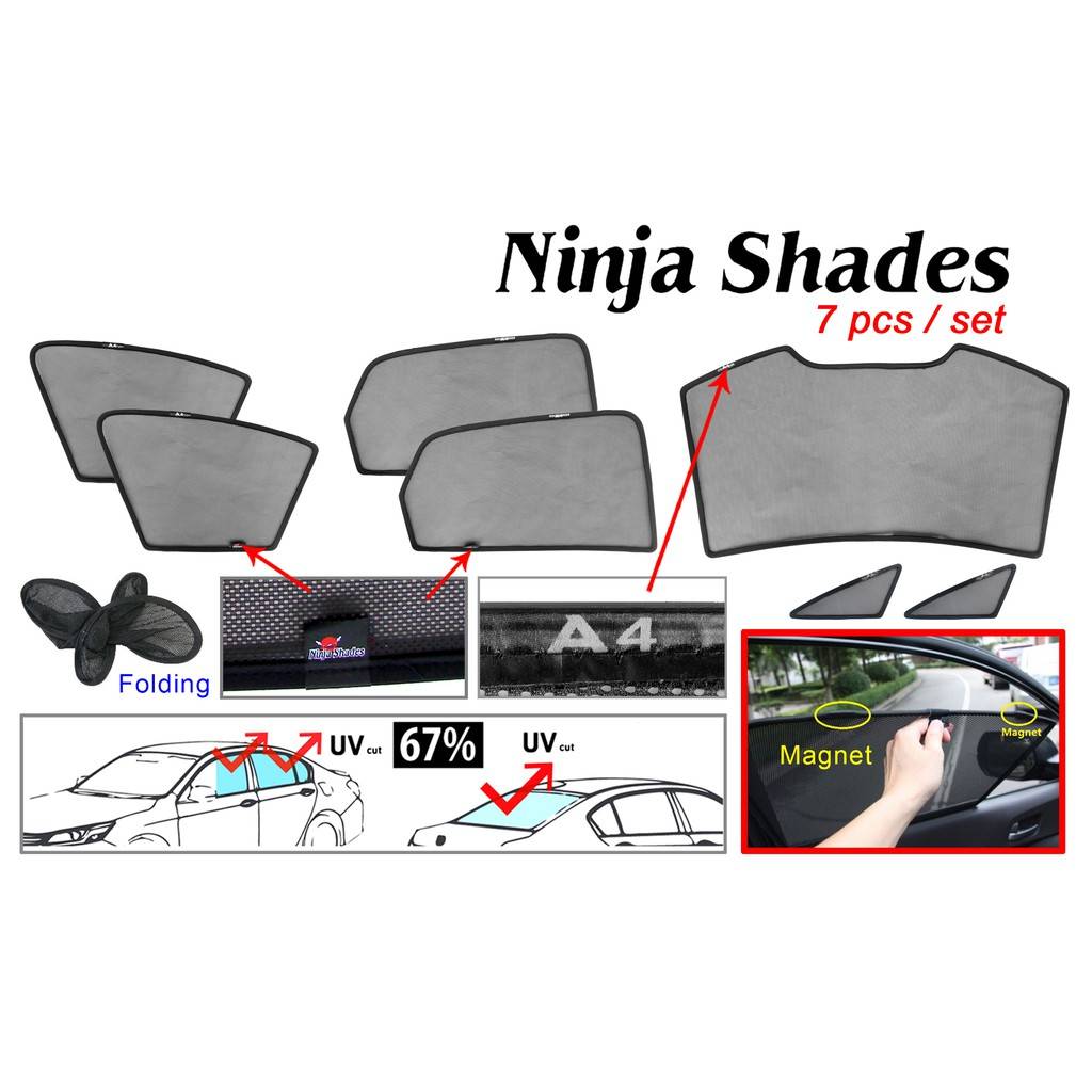 Ninja Sunshade for Audi A4 20092015 (7 Pcs)