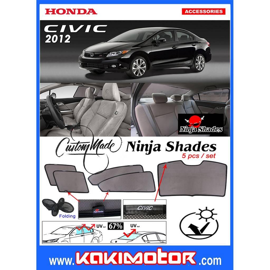 Ninja Sunshade for Honda Civic 2012 (5 Pcs)